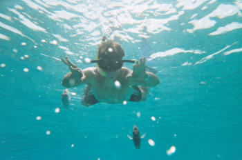Potápanie pomocou sacej trubice - šnorchlovanie